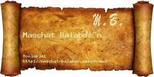 Maschat Balabán névjegykártya